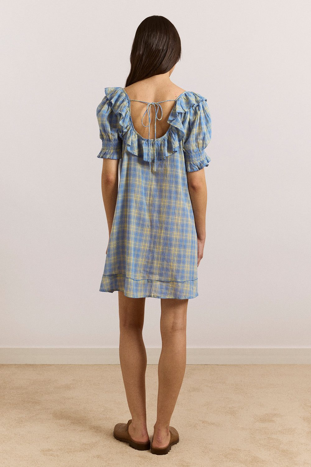 Damson Madder - Harlow Mini Night Dress - Butter Blue Check