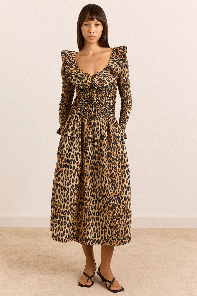 Harper Midi Dress - Leopard