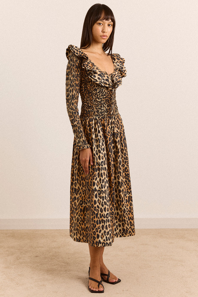 Harper Midi Dress - Leopard