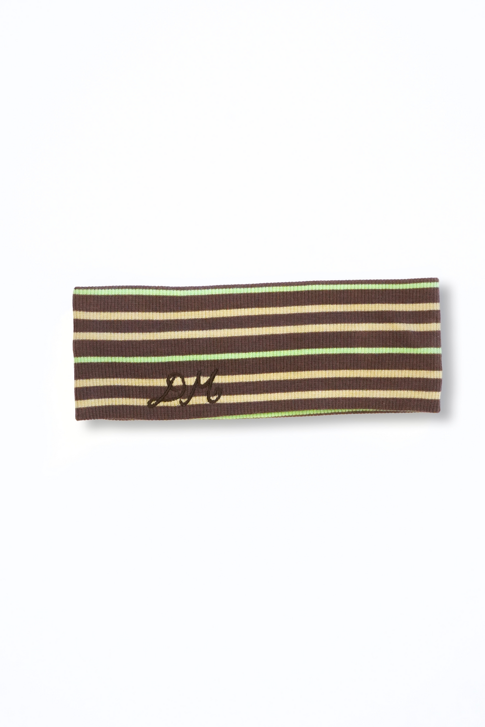 ribbed headband- brown stripe