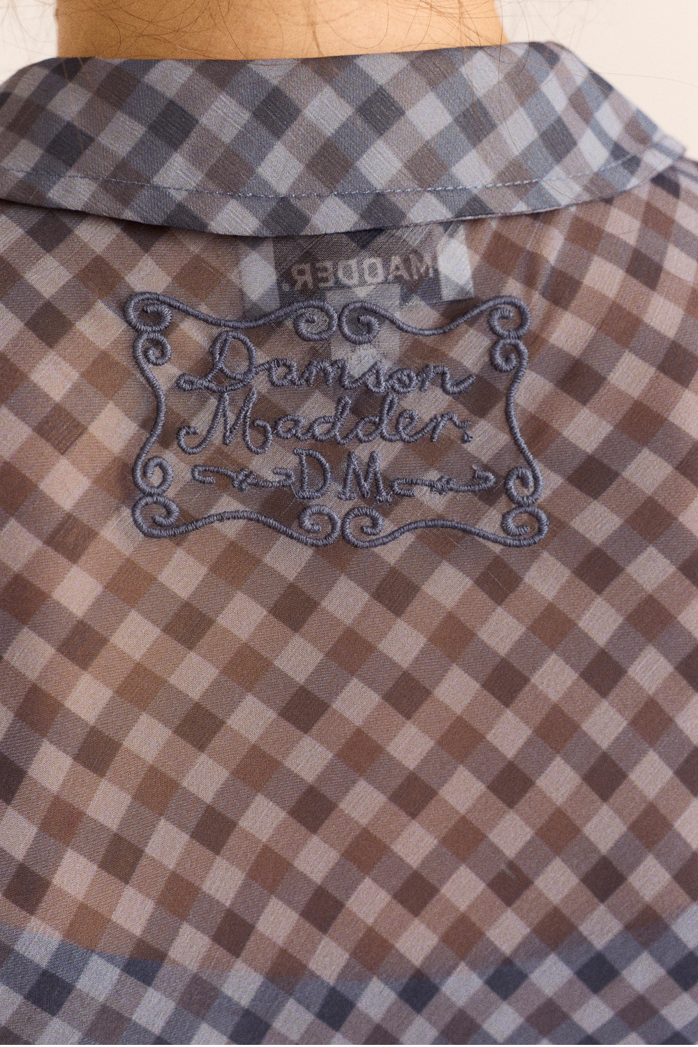 Hudson Midi Dress - Blue Grey Gingham