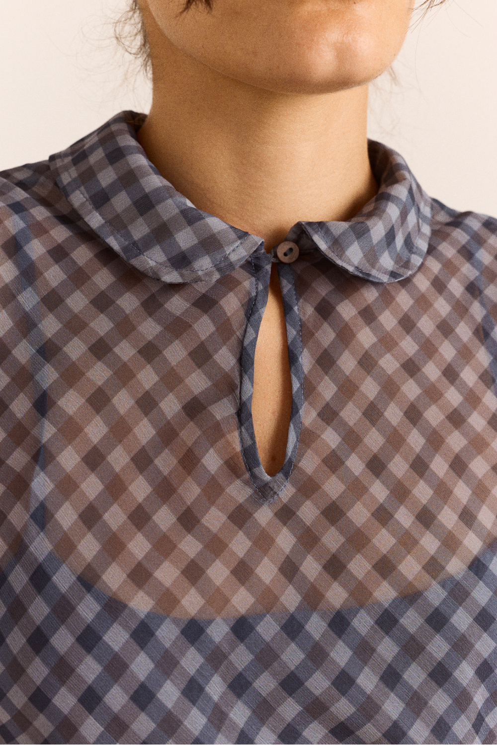 Hudson Midi Dress - Blue Grey Gingham