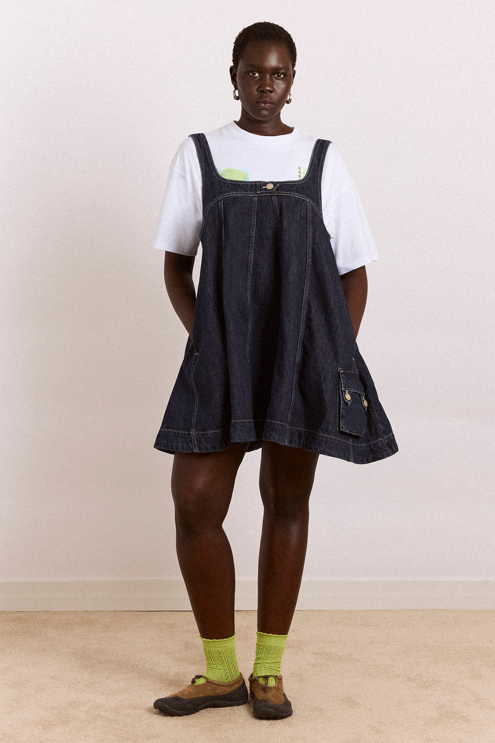 immy mini dress - dark wash