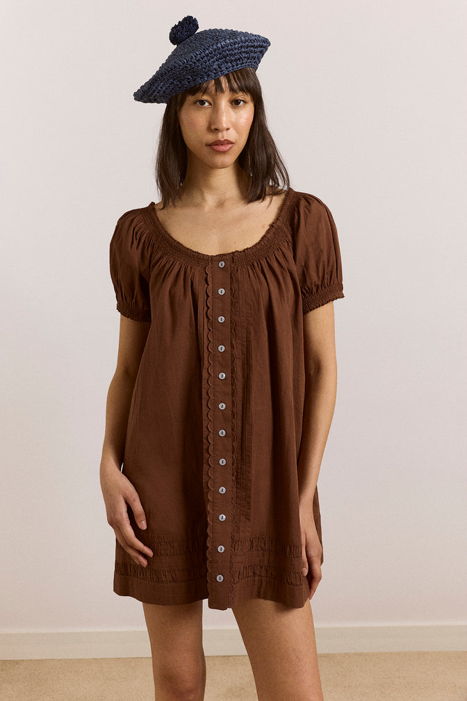 jayne mini dress - choc