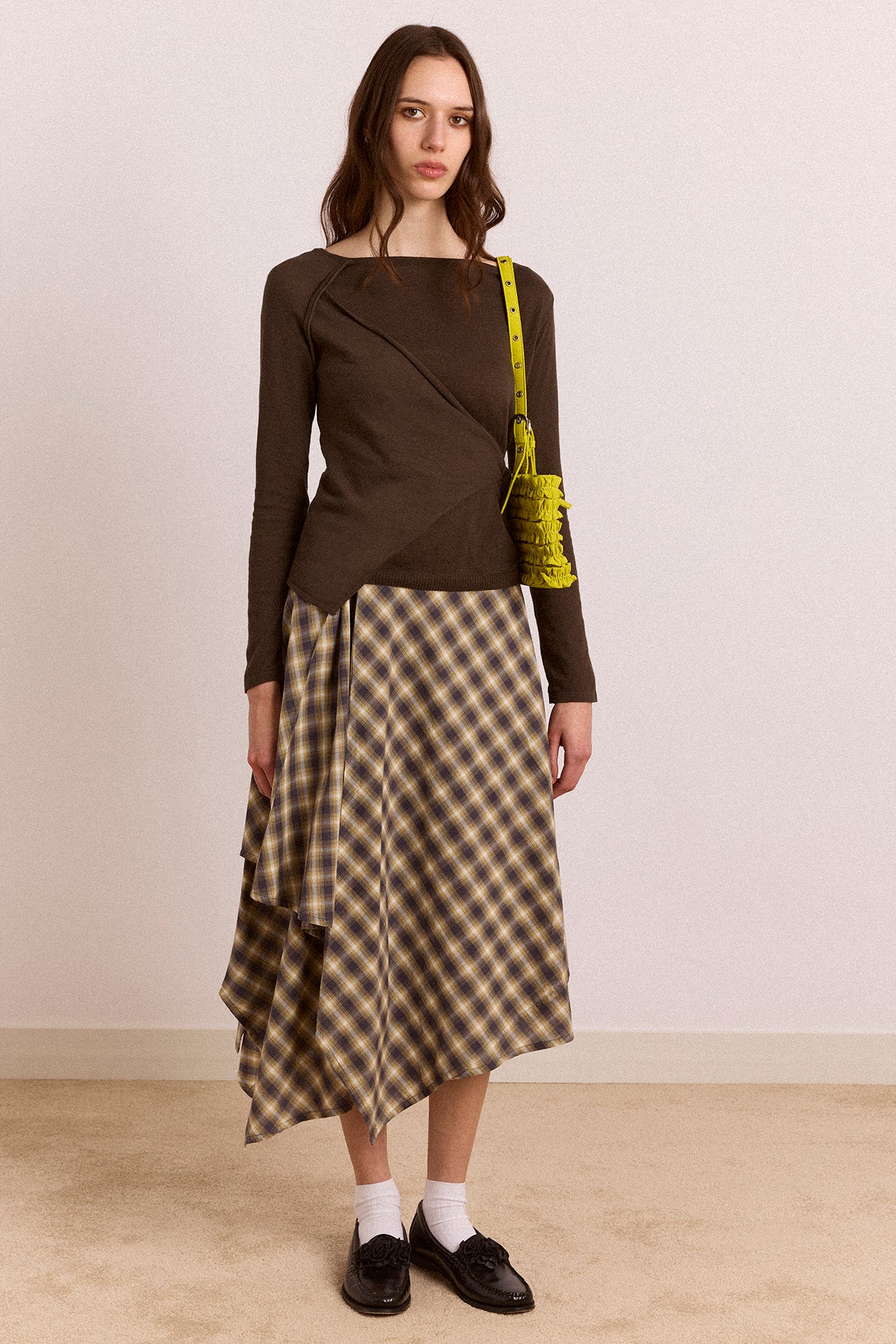 Katana Hanky Midi Skirt - Cardamon Check – Damson Madder