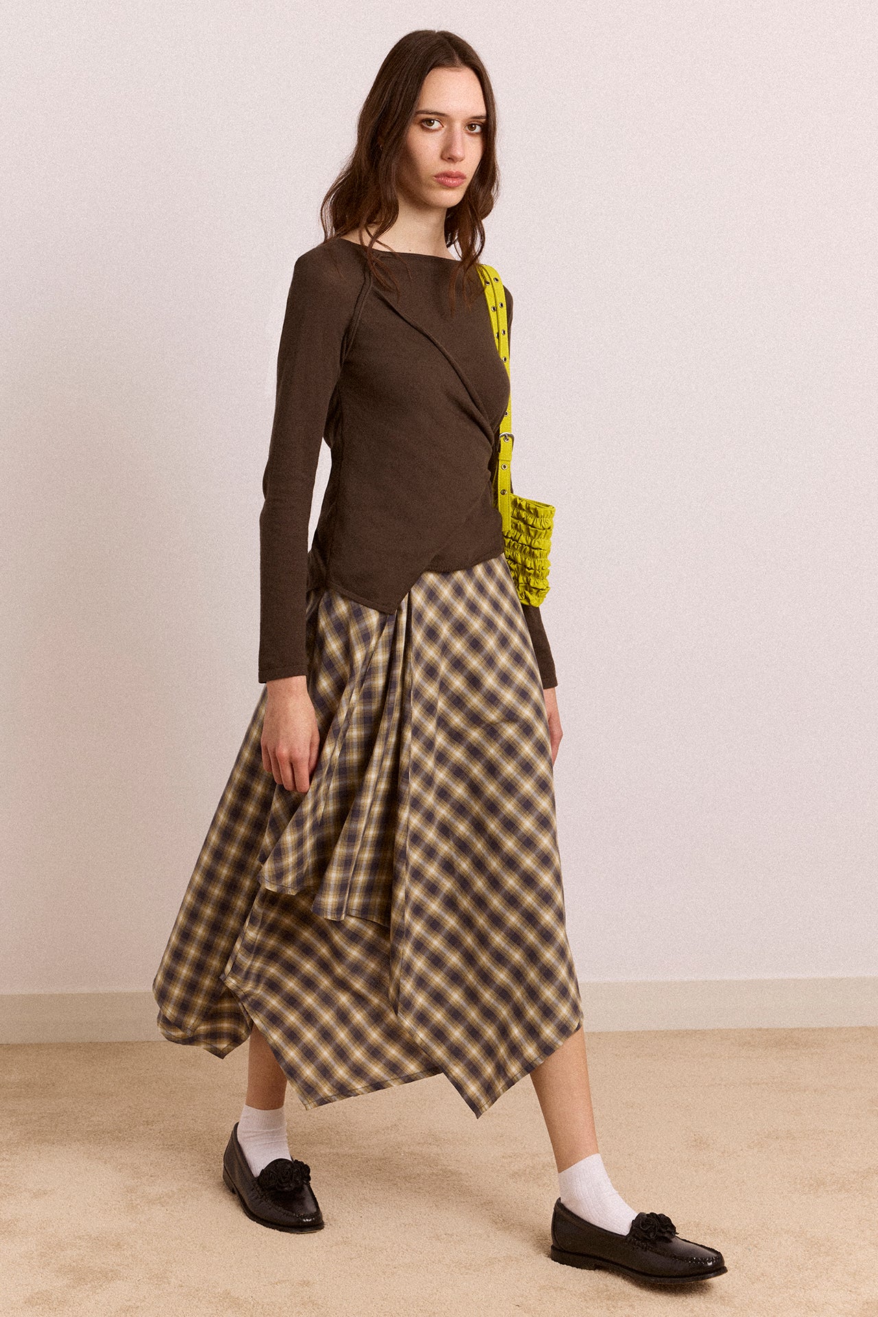 Katana Hanky Midi Skirt - Cardamon Check – Damson Madder