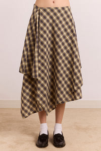 Katana Hanky Midi Skirt - Cardamon Check