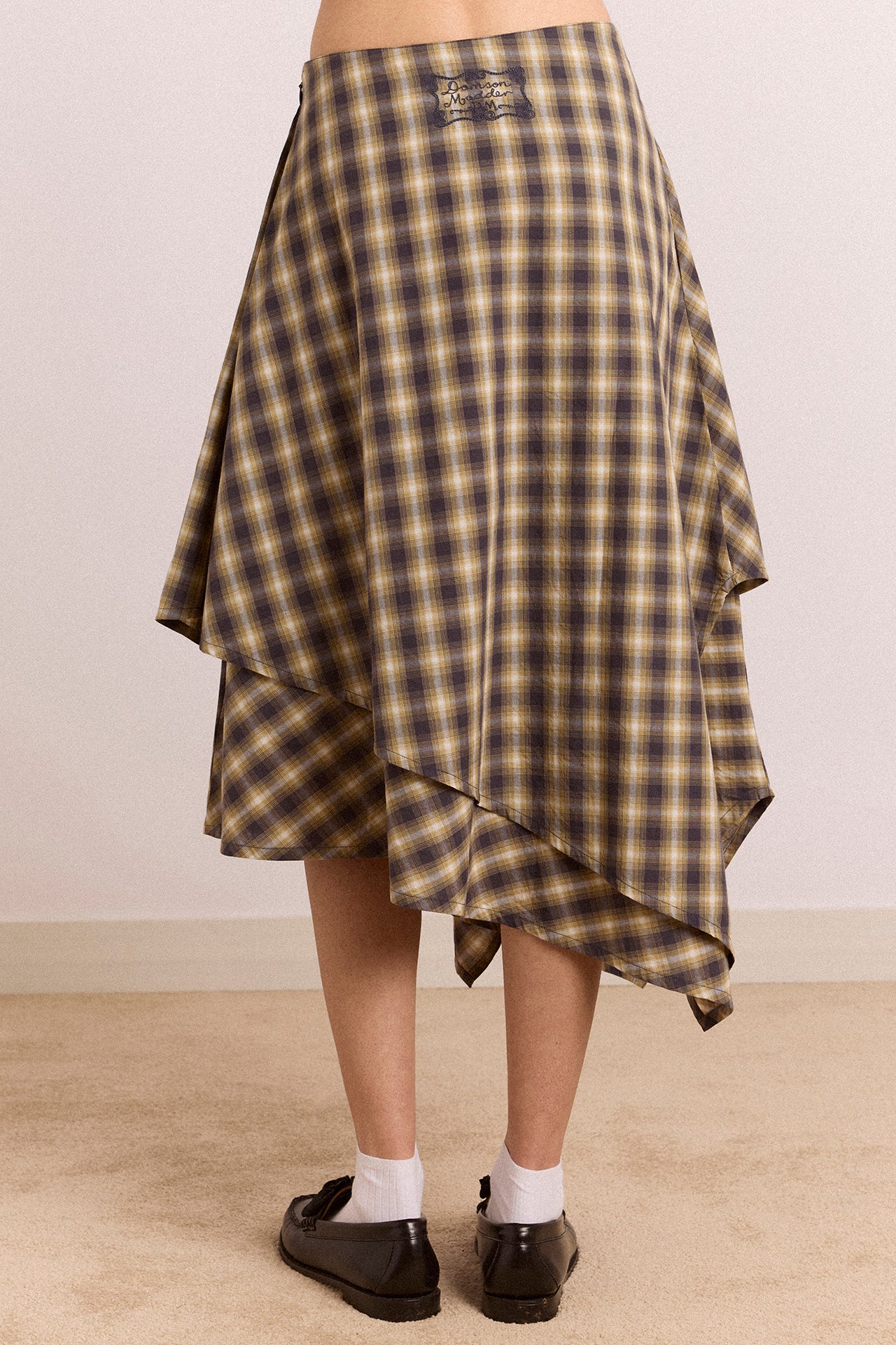 Katana Hanky Midi Skirt - Cardamon Check – Damson Madder