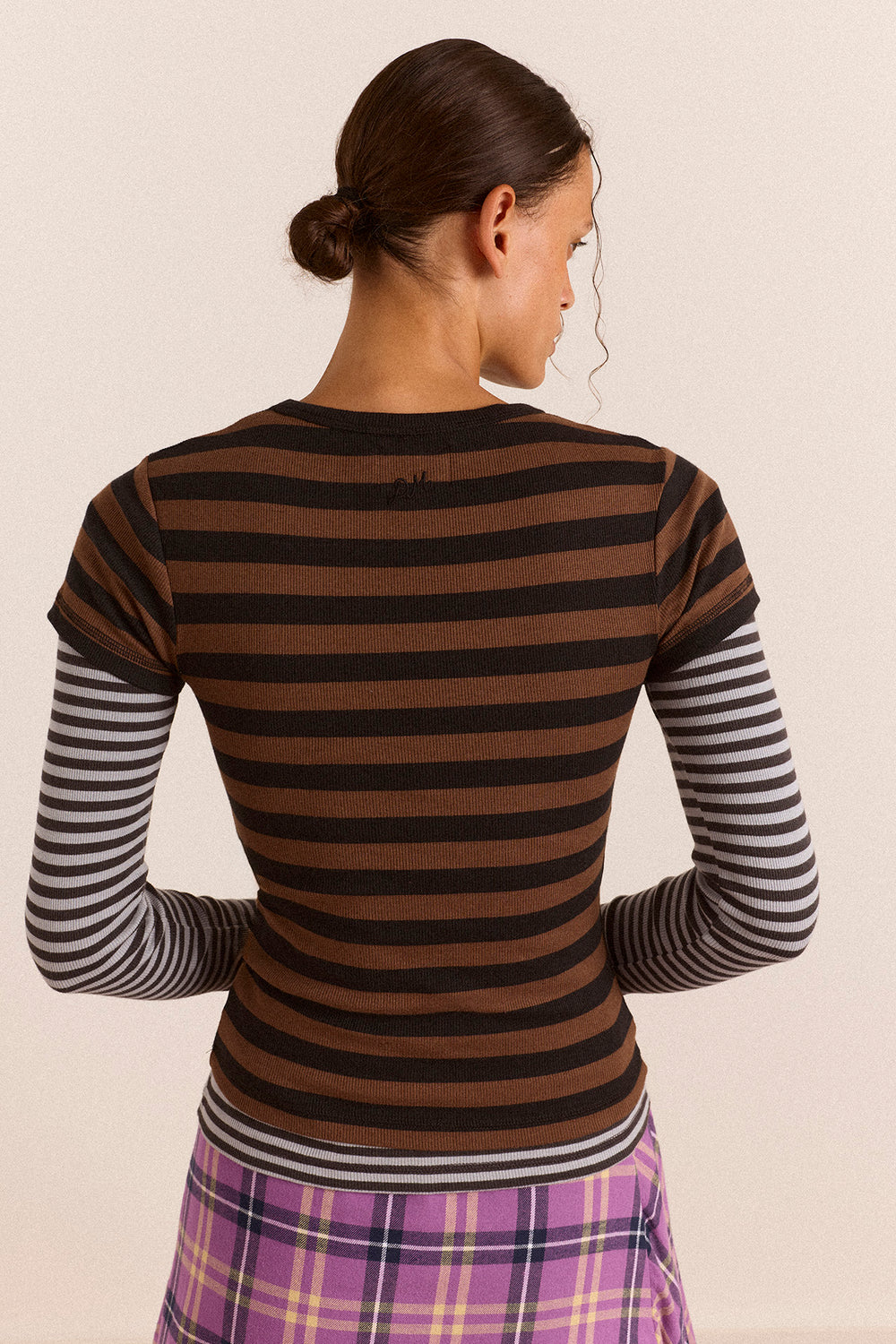 Malia Short Sleeve Over Long Sleeve - Stripe