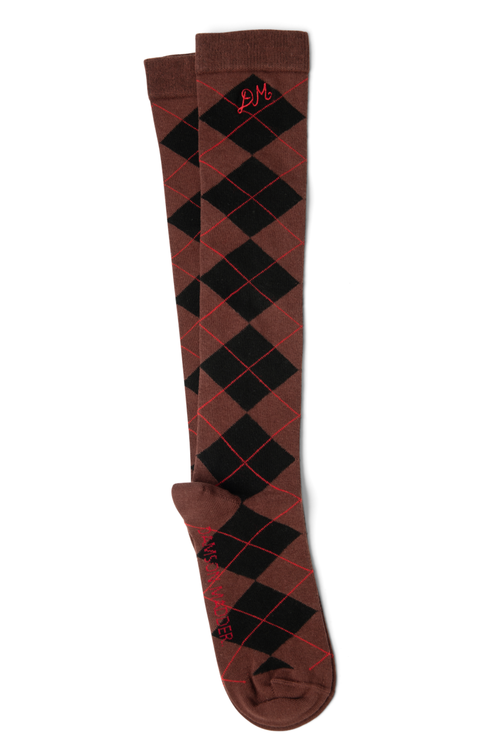 Knee Length Socks - Choc Argyle