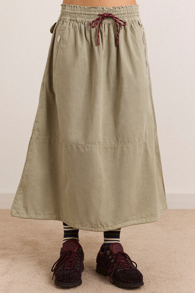 Lainey Midi Skirt - Sage Grey