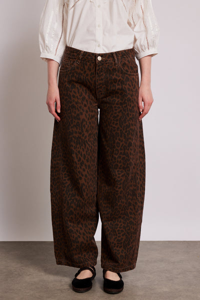 dion jeans - dark leopard overdye