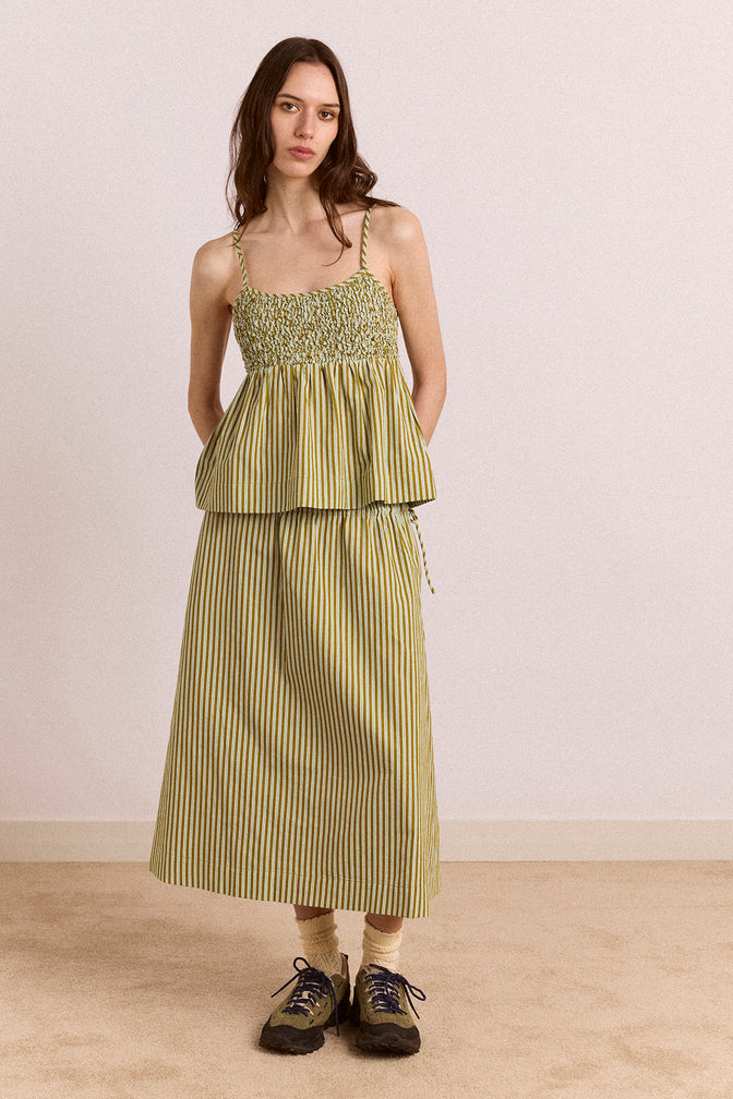 Dinah Cami - Green Stripe