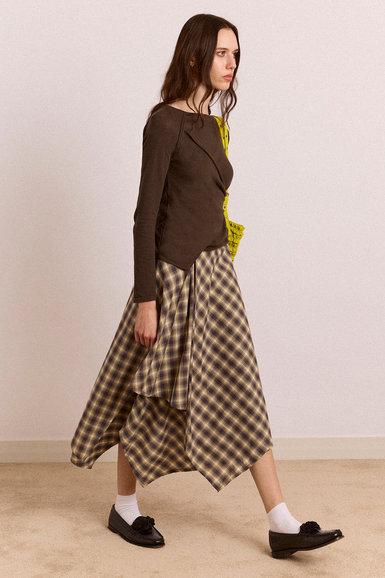 Katana Hanky Midi Skirt - Cardamon Check – Damson Madder