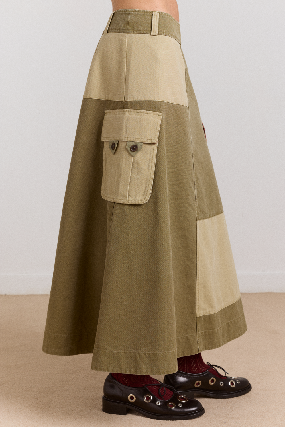 marcelle barn midi skirt - olive