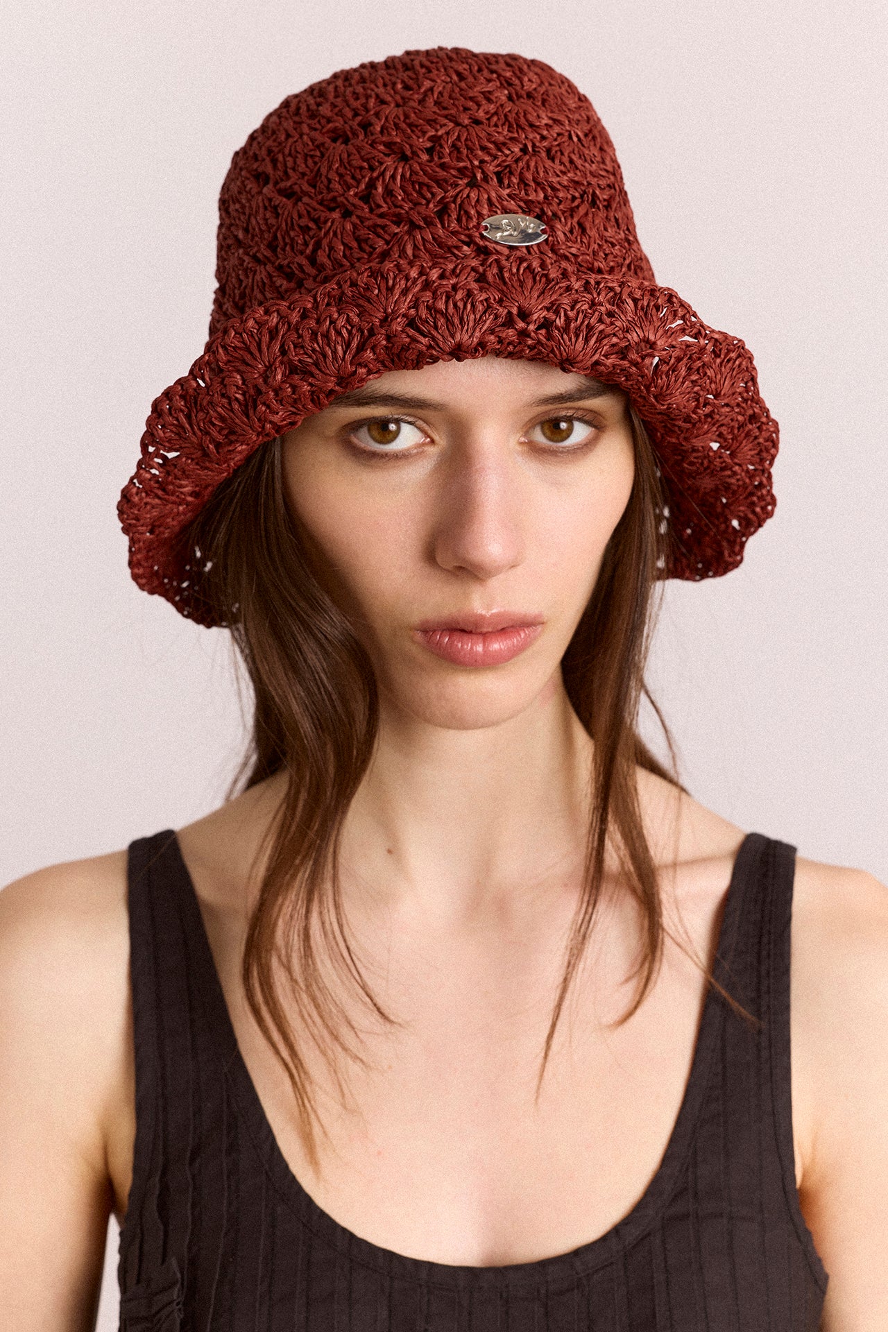 Raffia Tulip Bucket Hat - Rust – Damson Madder