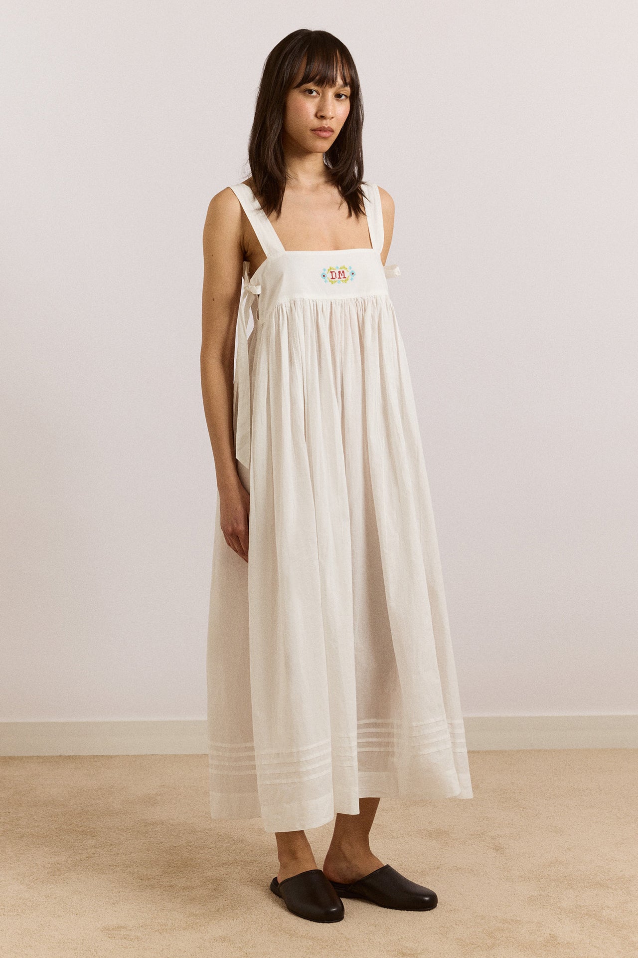 aspen midi night dress - white – Damson Madder