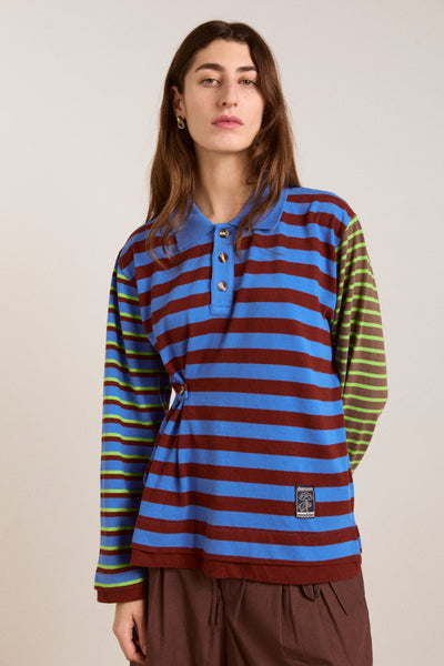 noah cinch layered rugby - blue pop stripe