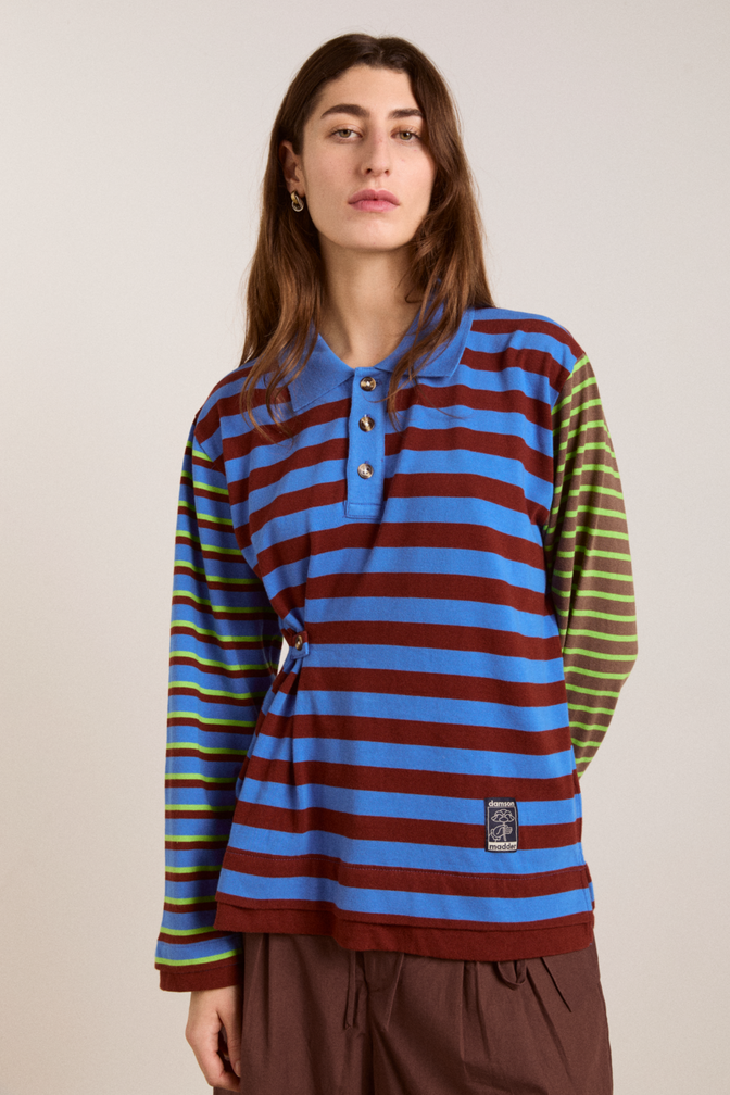 noah cinch layered rugby - blue pop stripe