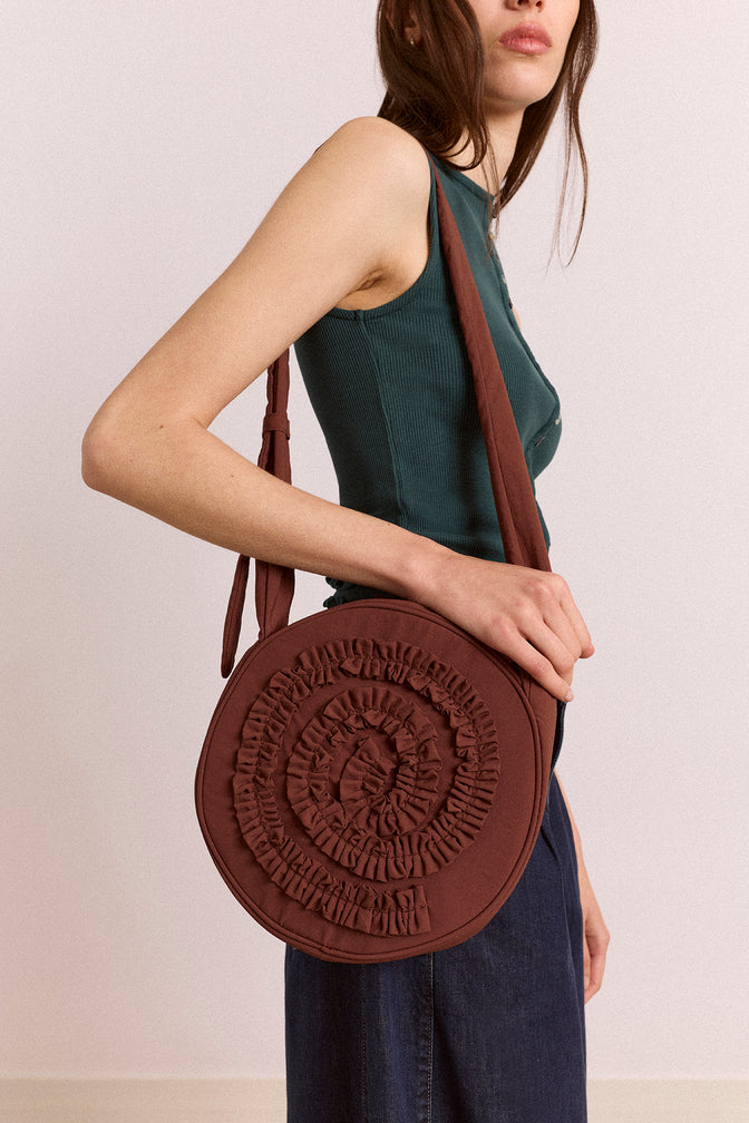 Rae Circle Swirl Bag - Chocolate