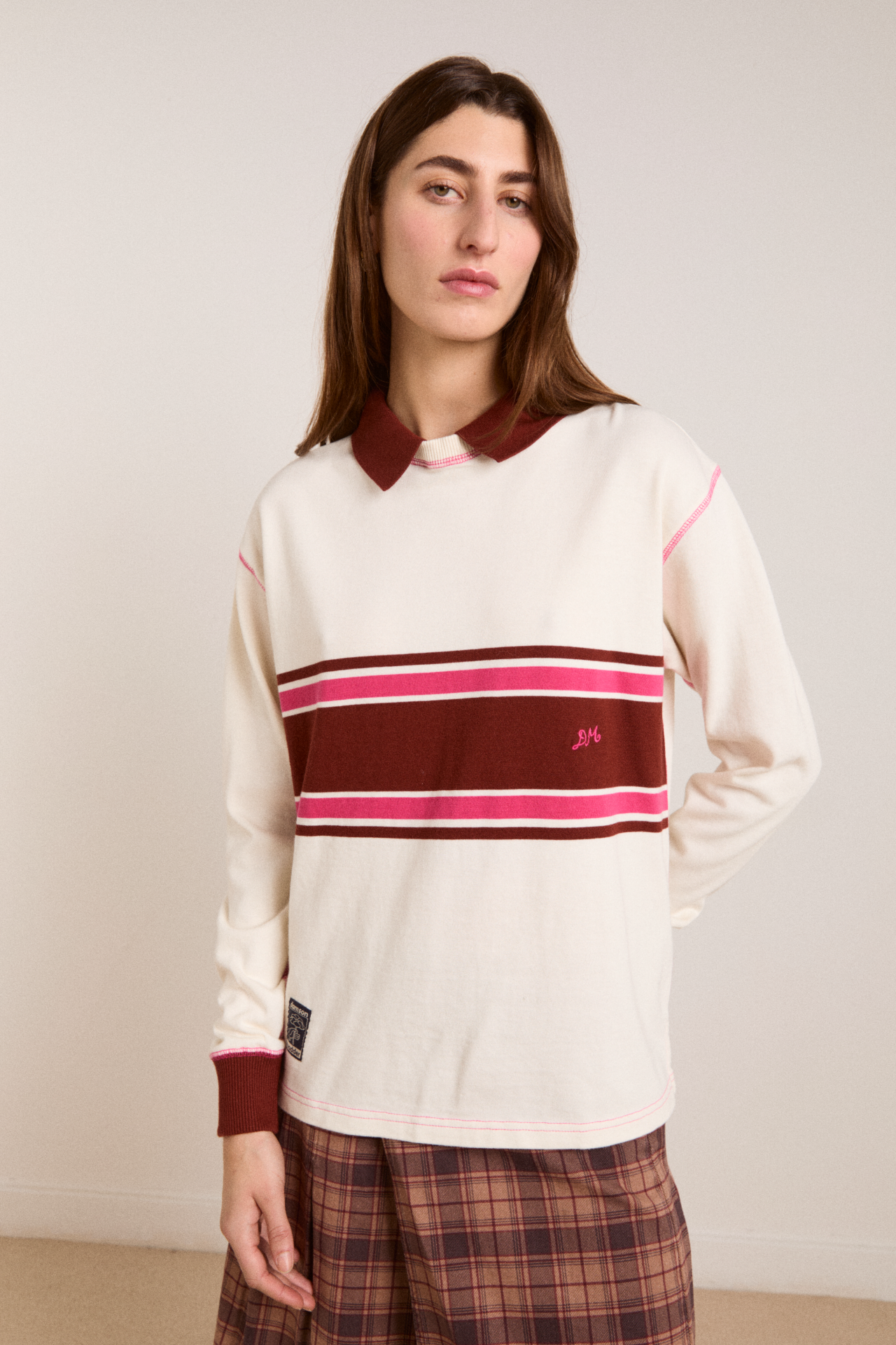 olina placement stripe rugby - ecru – Damson Madder