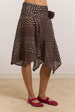 Parker Hanky Hem Skirt - Washed Black Spot