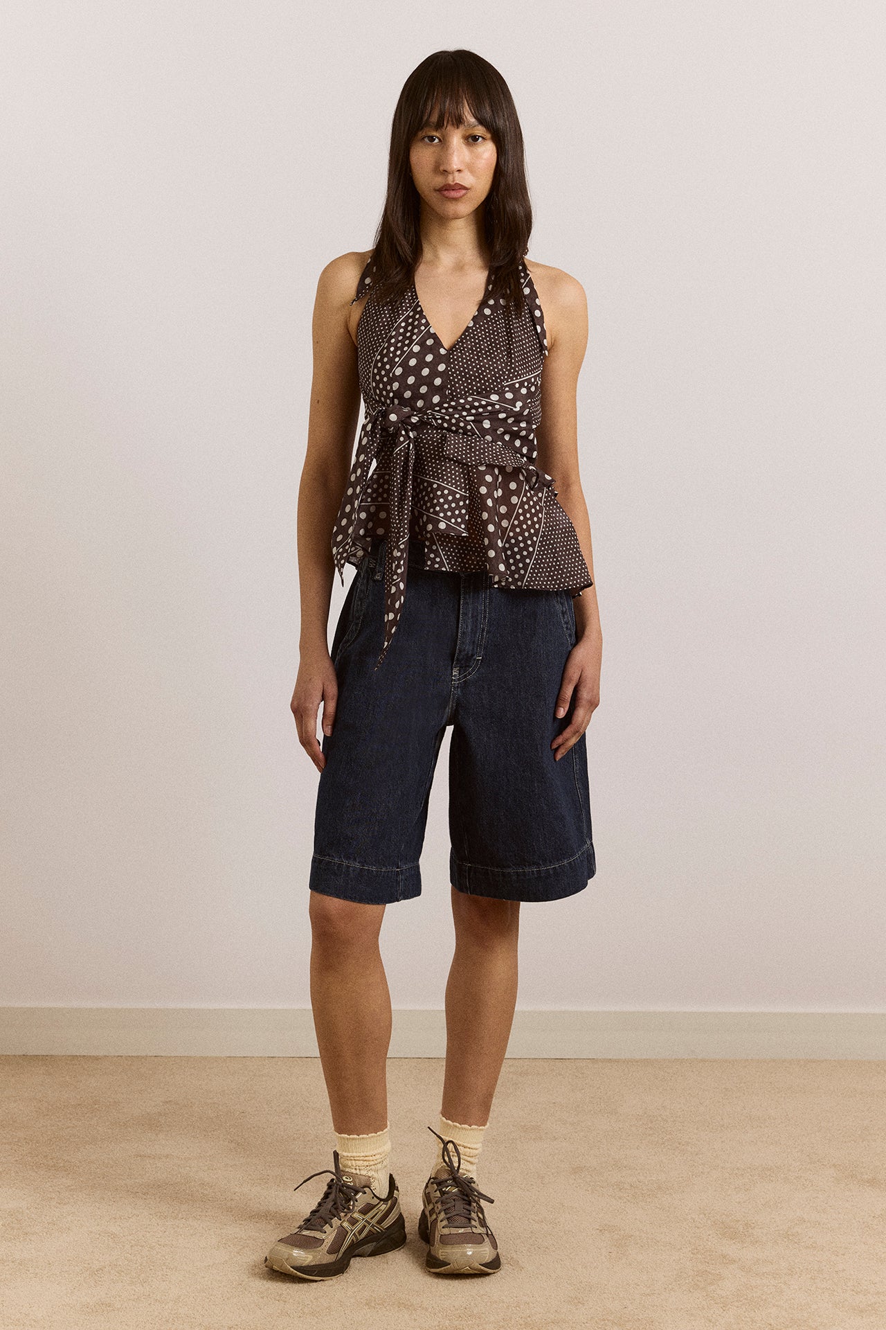 Leandra Halter Cami - Washed Black Spot – Damson Madder