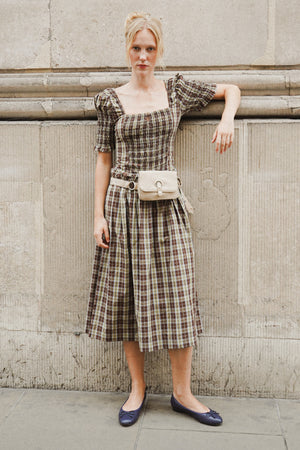 Molly Midi Dress - Cocoa Check
