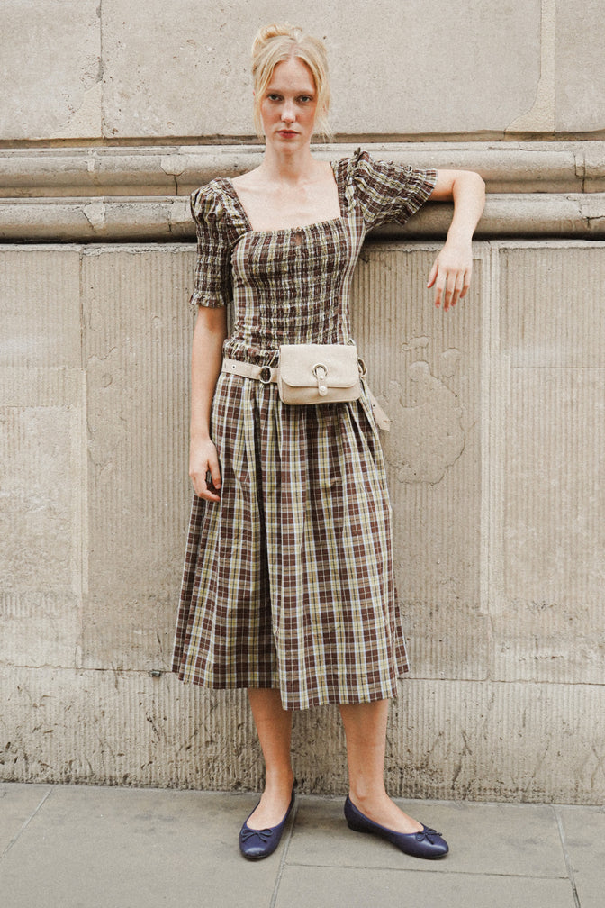 Molly Midi Dress - Cocoa Check