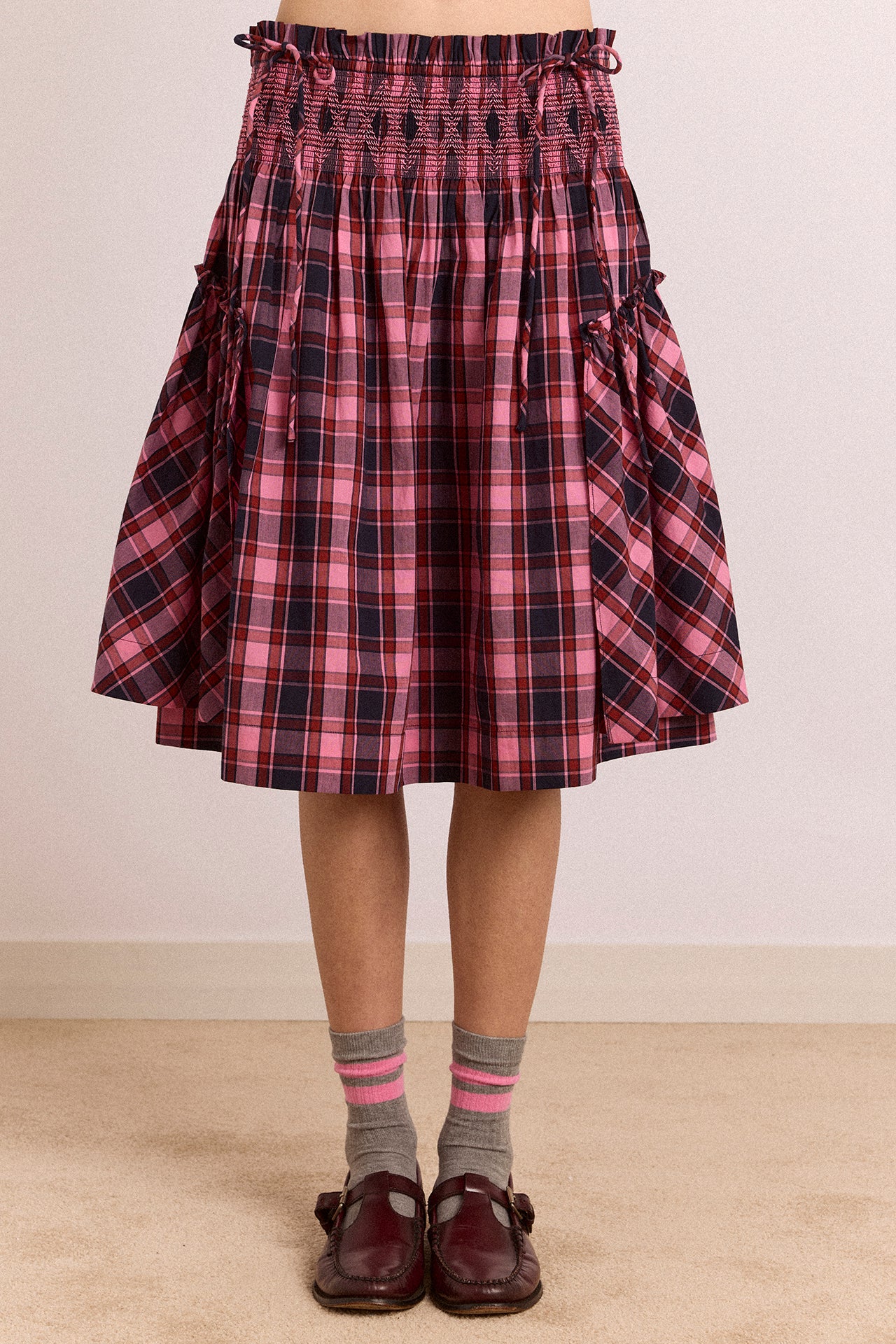 Lilo Mini Dress - Magenta Check – Damson Madder