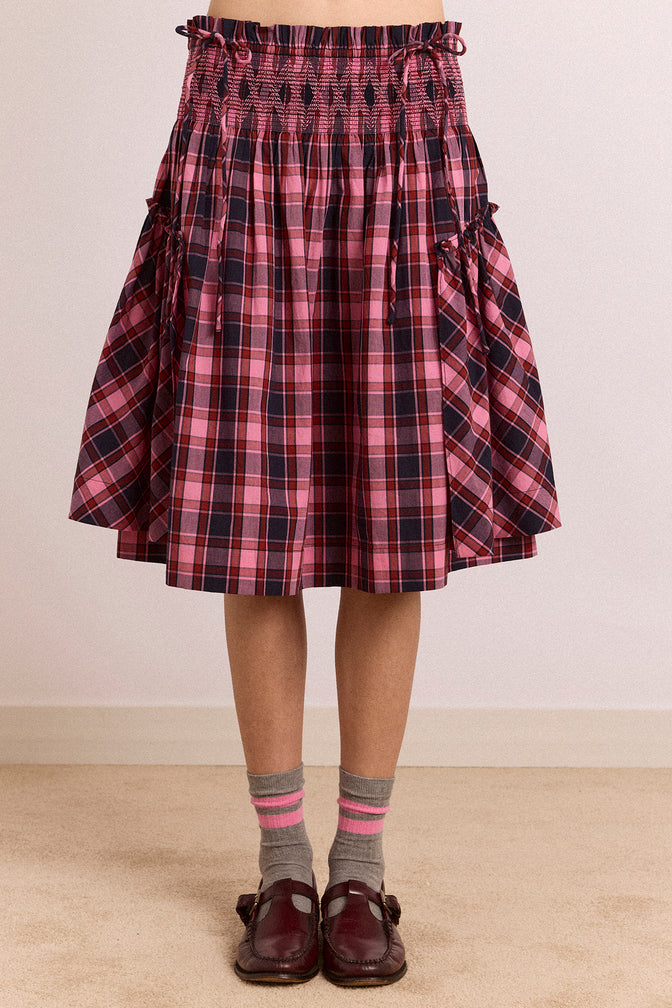 Lilo Mini Dress - Magenta Check