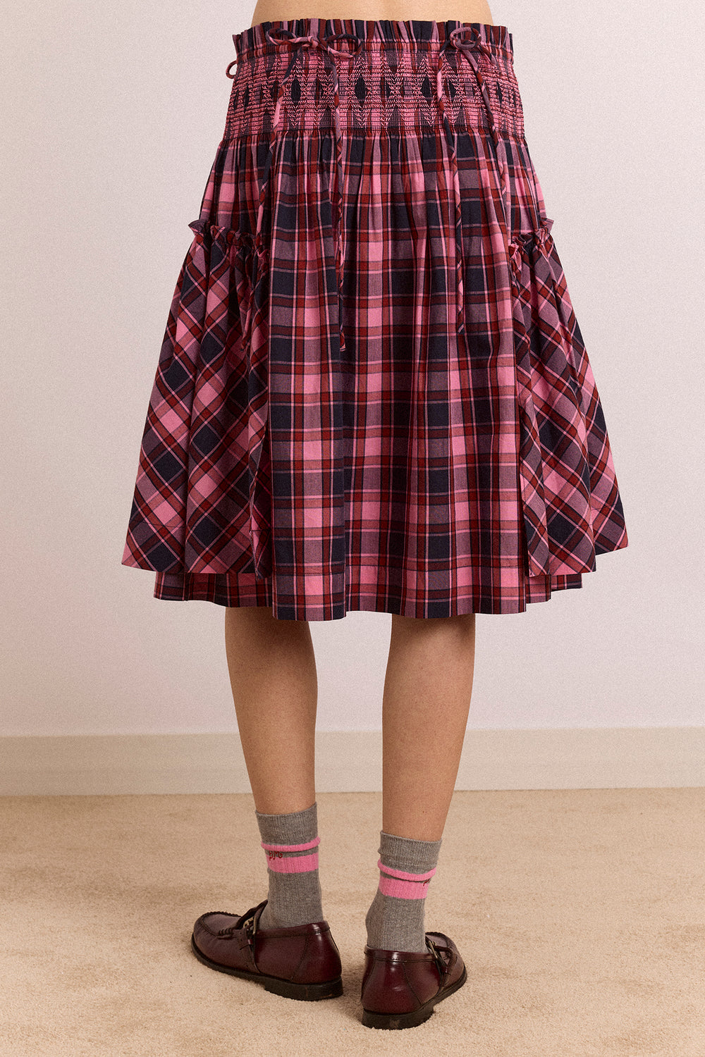 damson madder mini dress Damson Madder Blue Becca Margot Gingham Mini Dress