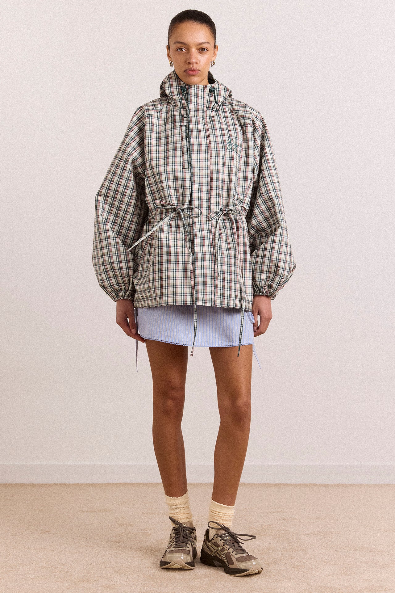 Liu Raincoat - Elderberry Check – Damson Madder