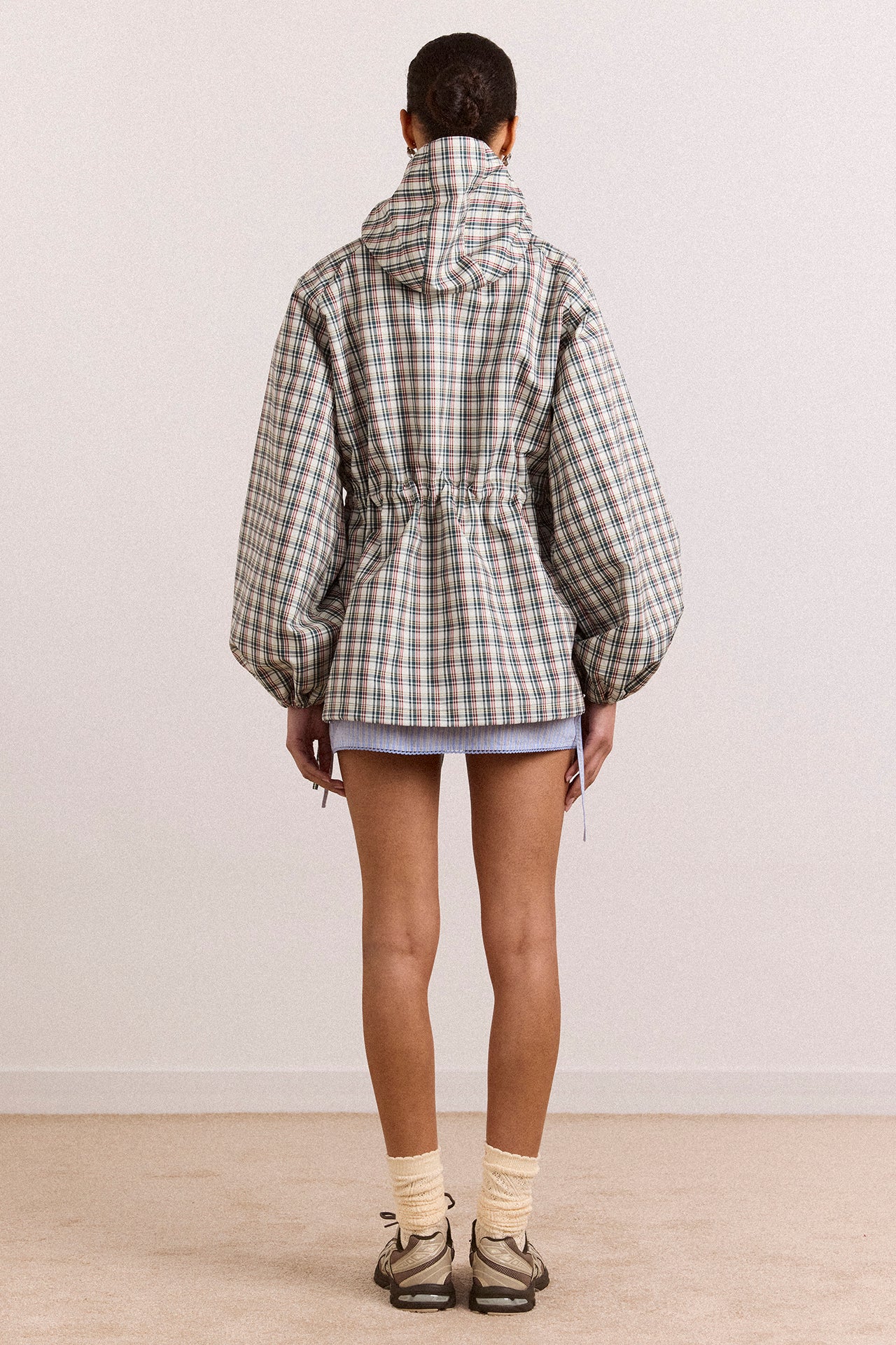 Liu Shower Proof Raincoat - Elderberry Check – Damson Madder