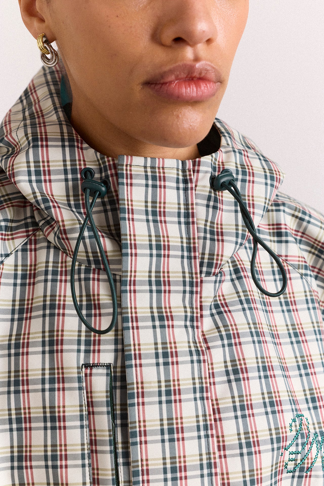 Liu Shower Proof Raincoat - Elderberry Check – Damson Madder