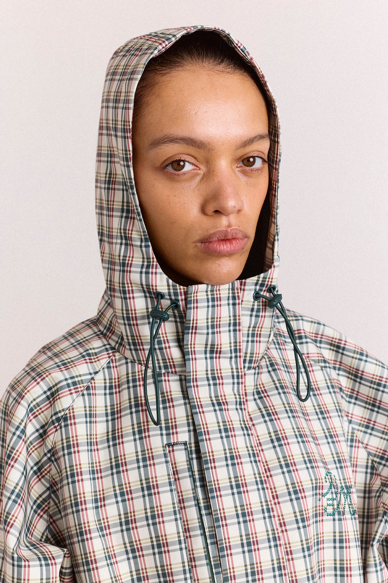 Liu Raincoat - Elderberry Check – Damson Madder
