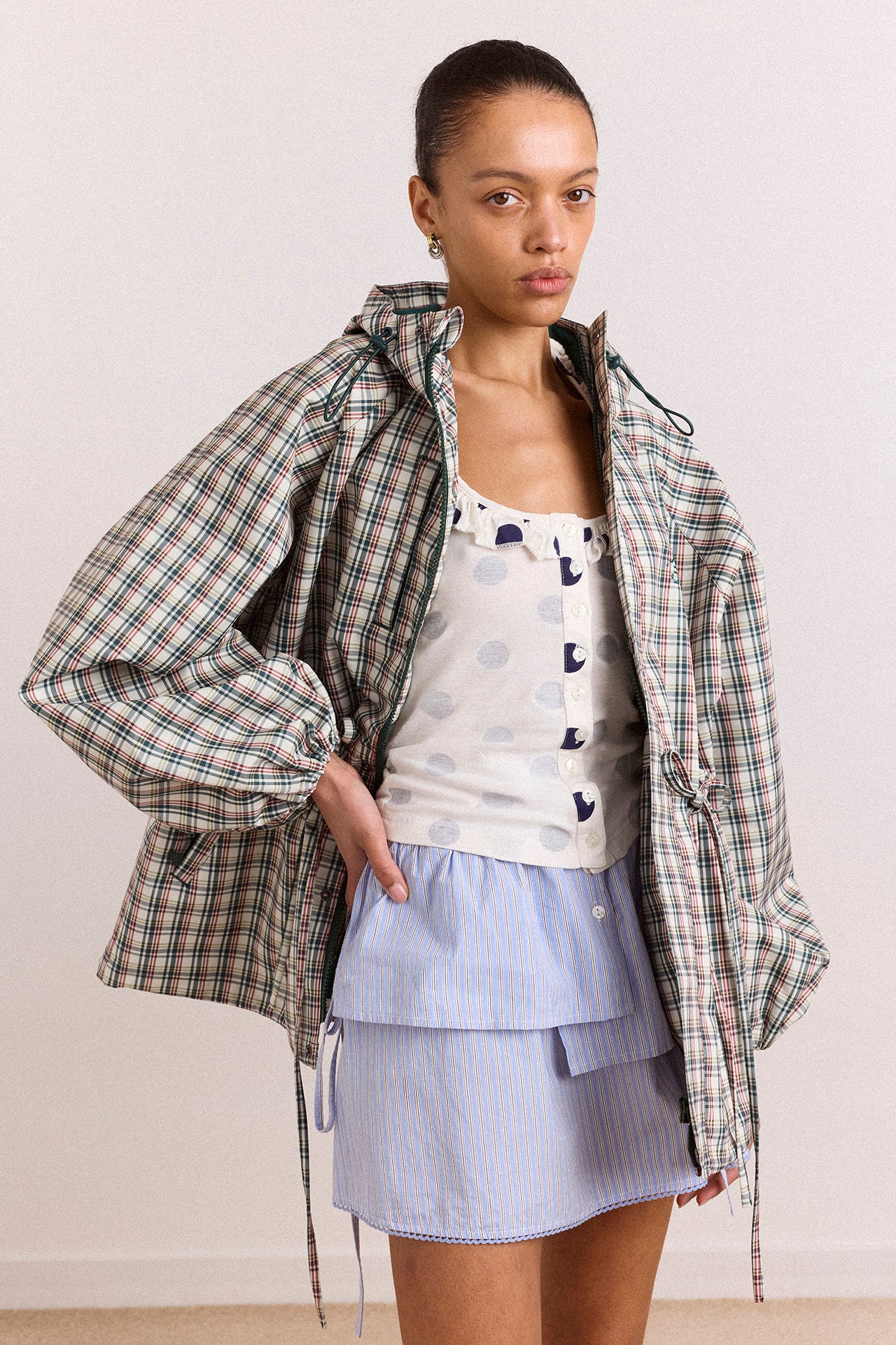Liu Raincoat - Elderberry Check – Damson Madder
