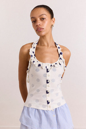 Zazie Jersey Halter - Polka Dot