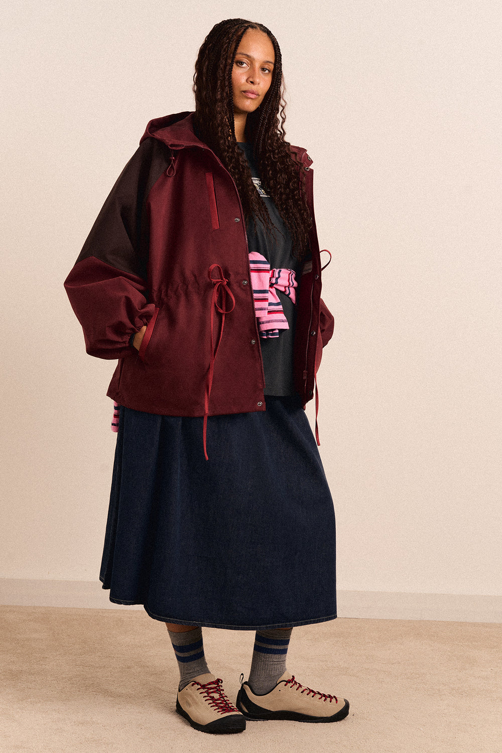 Pre-Order Liu Shower Proof Raincoat - Burgundy