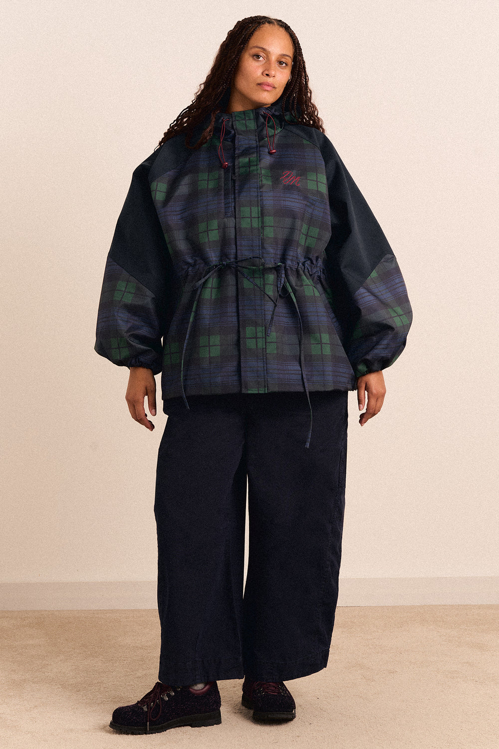 Liu Shower Proof Raincoat - Navy Check