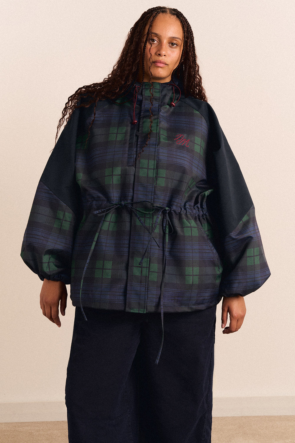 Liu Shower Proof Raincoat - Navy Check