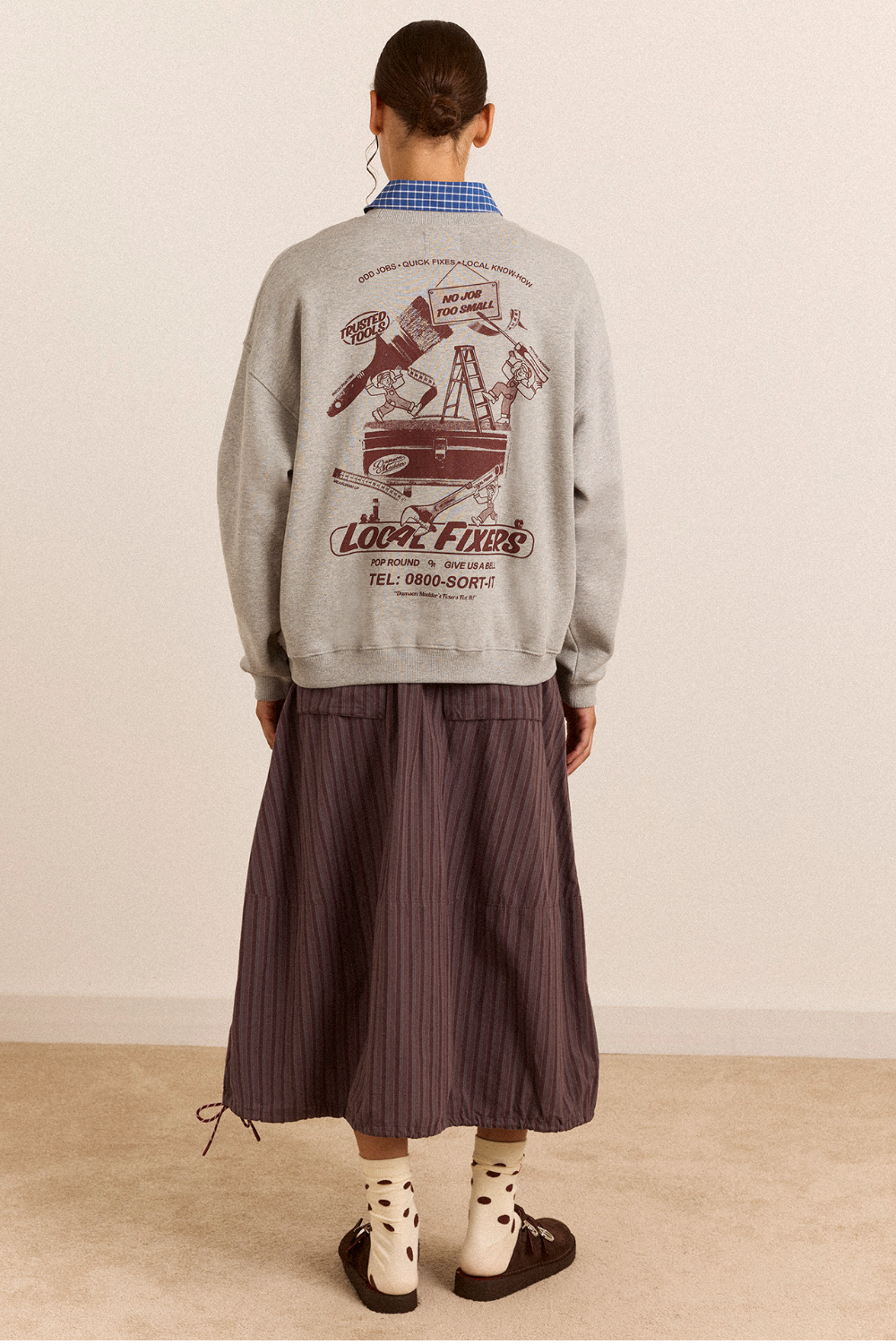 Local Fixers Graphic Sweat - Grey Marl