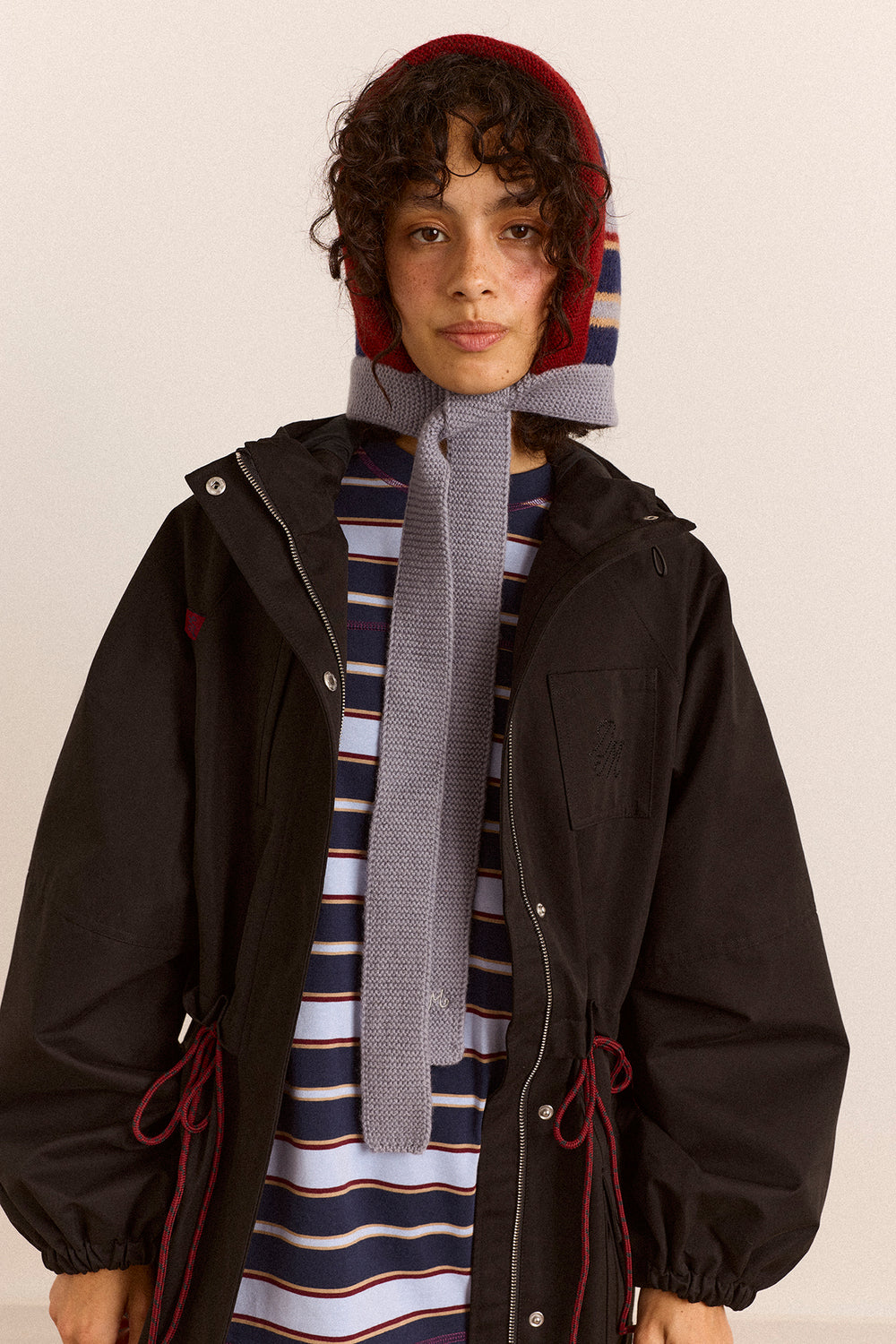Striped Wool Bonnet