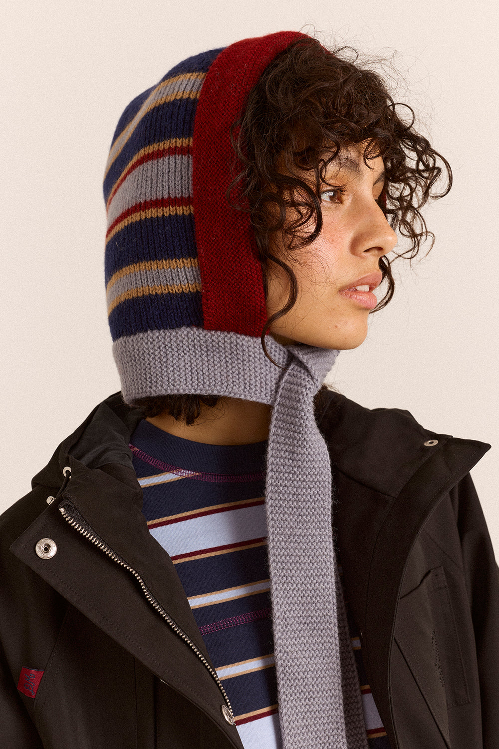 Striped Wool Bonnet