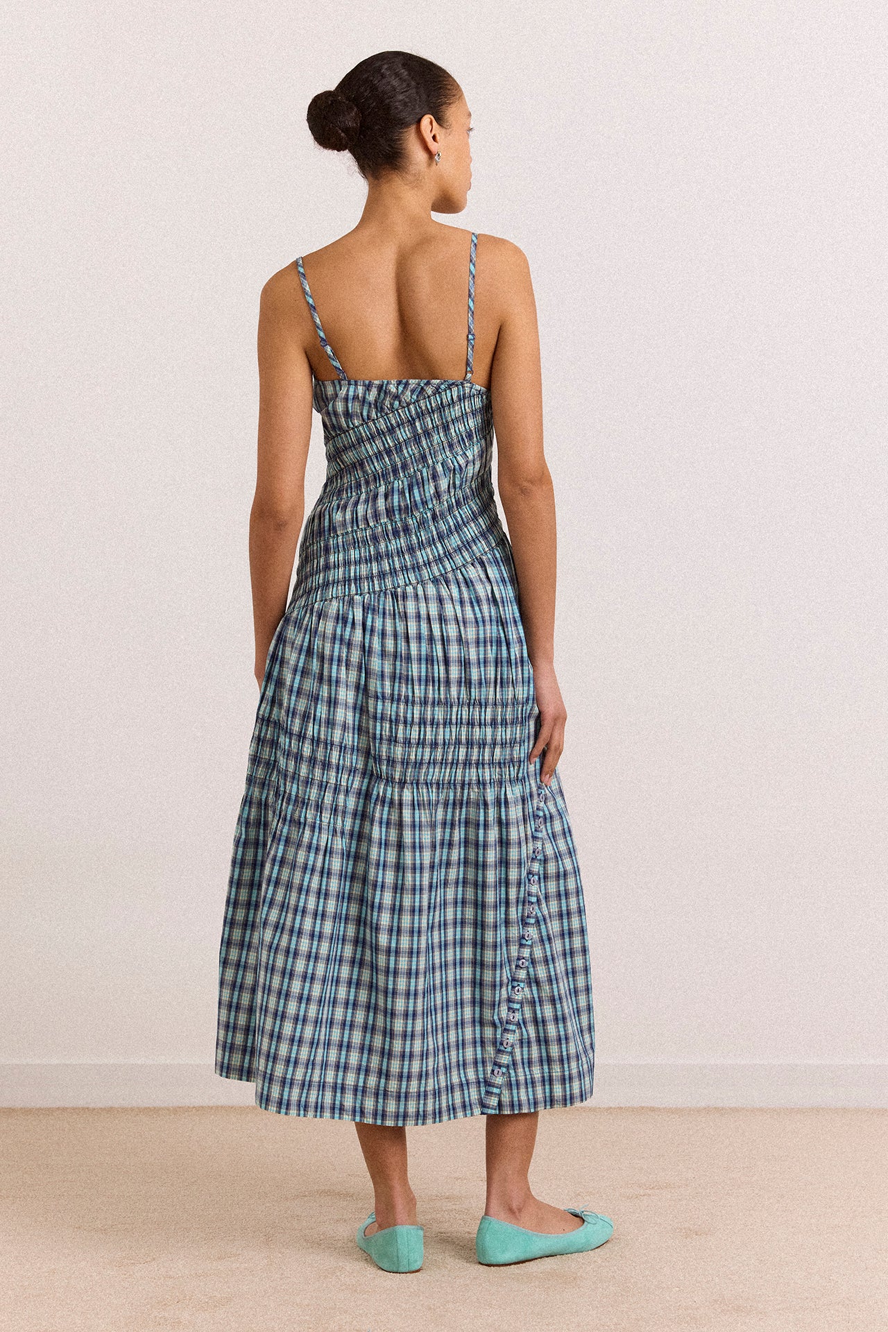 Lyra Midi Dress - Tomboy Check – Damson Madder