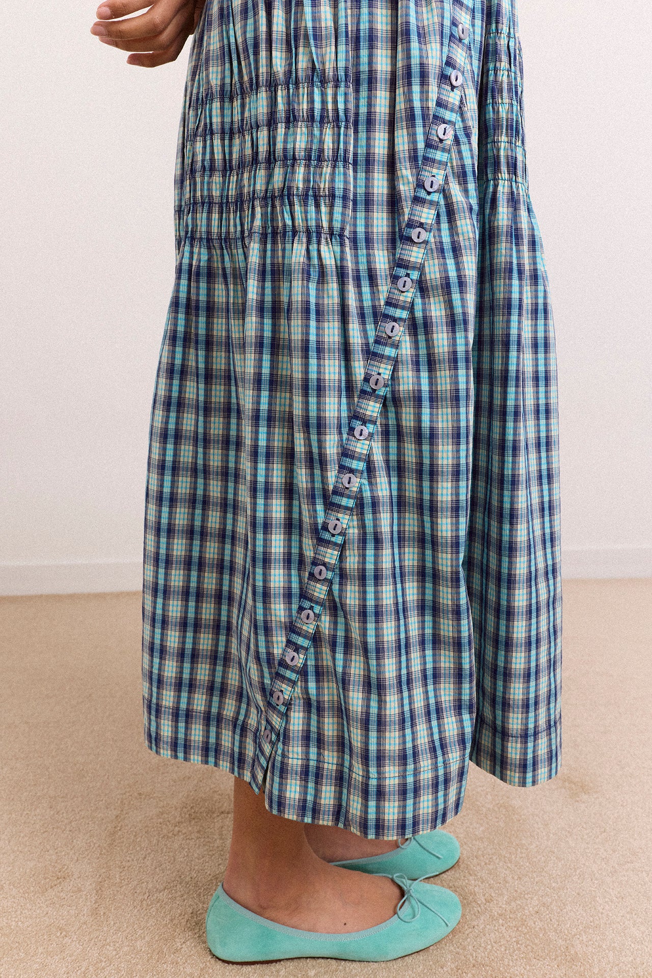 Lyra Midi Dress - Tomboy Check – Damson Madder