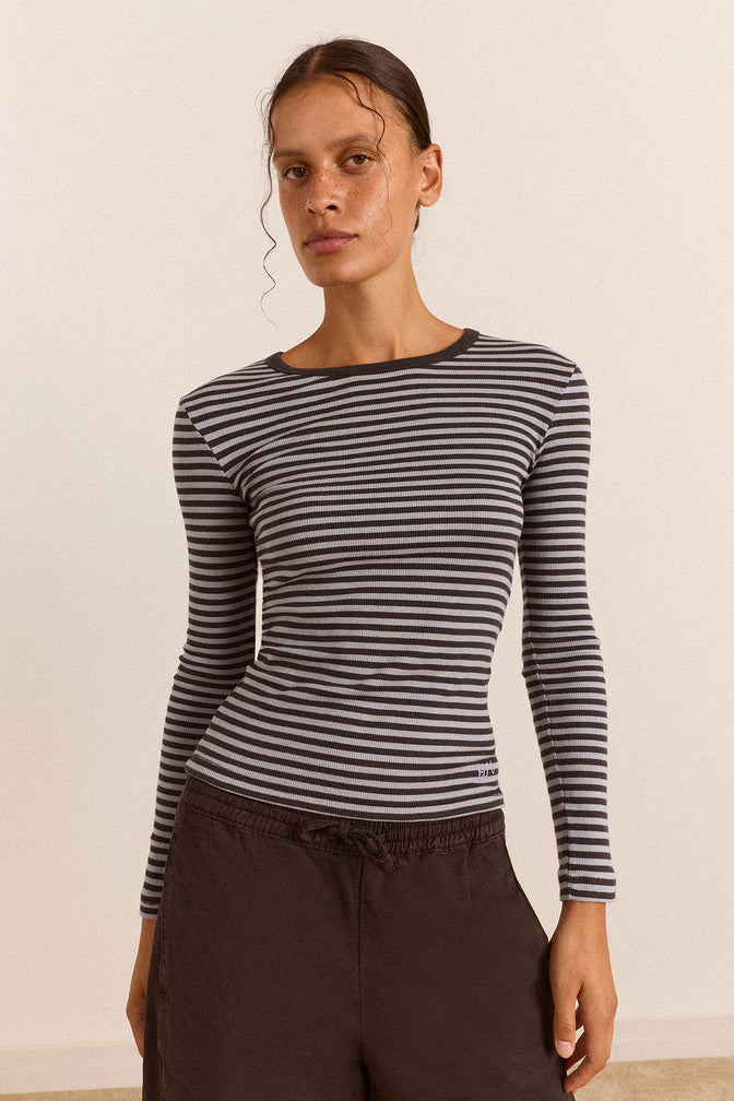 Malia Short Sleeve Over Long Sleeve - Stripe