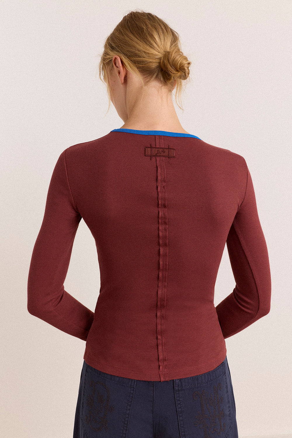Manon Layered 2 In 1 Top - Burg/Blue