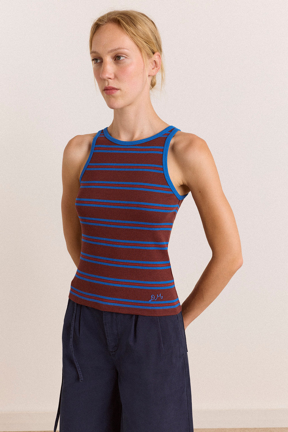 Manon Layered 2 In 1 Top - Burg/Blue