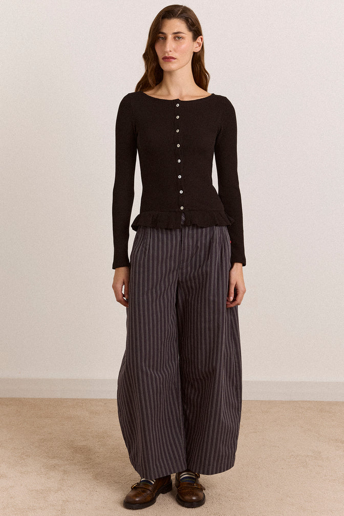 Marjorie Waffle Top - Black